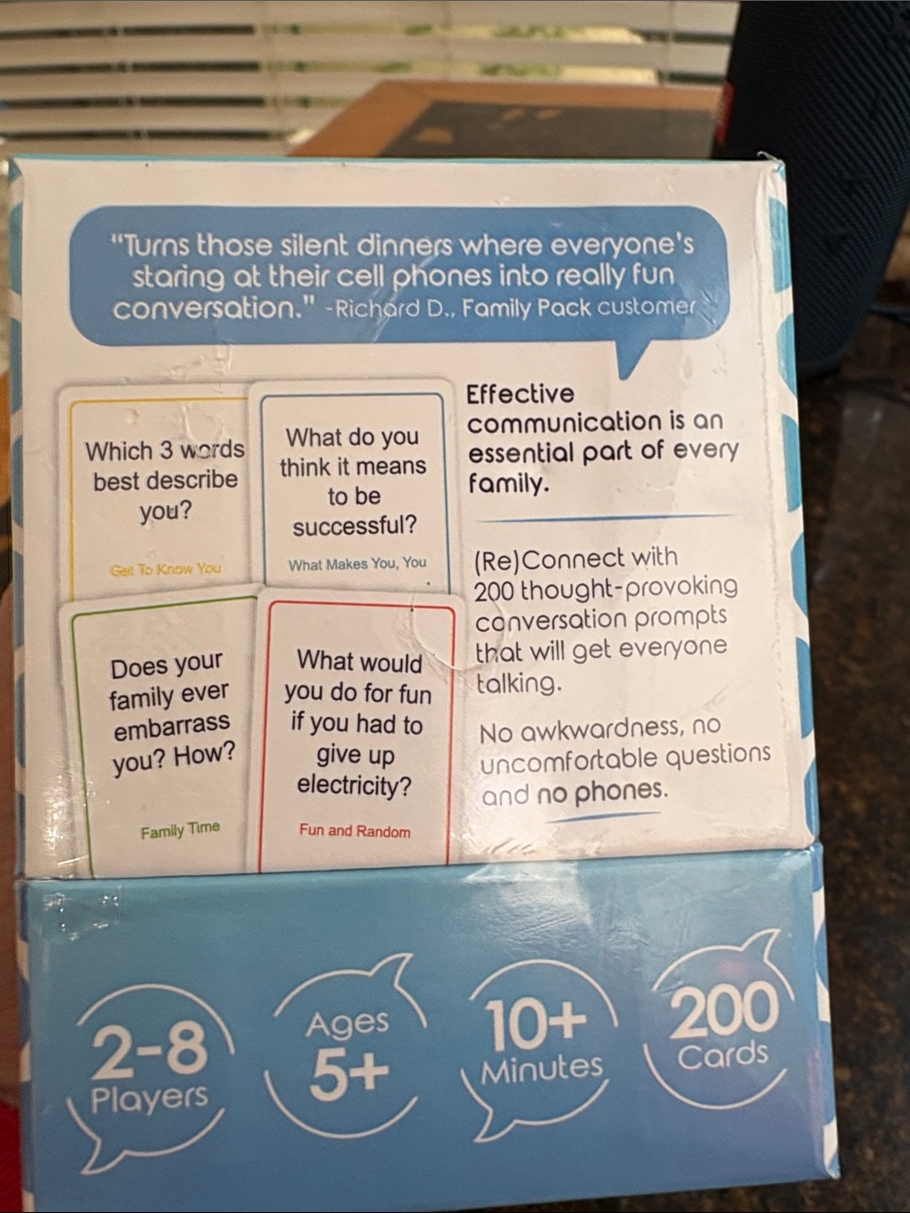 Talking Point Family Conversation Starter Cards - Blue White - Picture 2 of 5